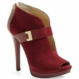 Michael Kors Deep Maroon Wine Burgundy Booties